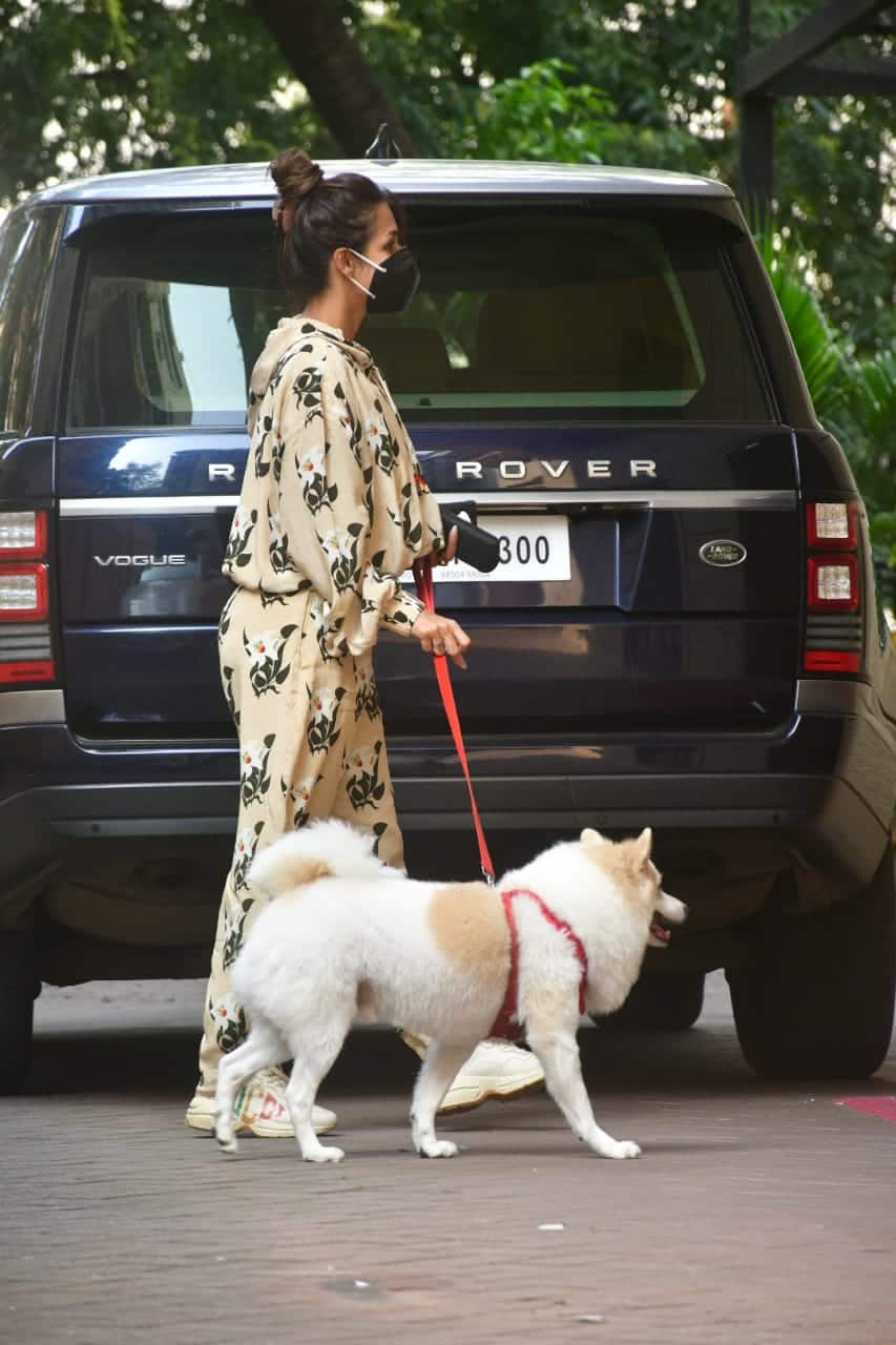 Malaika Arora walks Casper in Mumbai