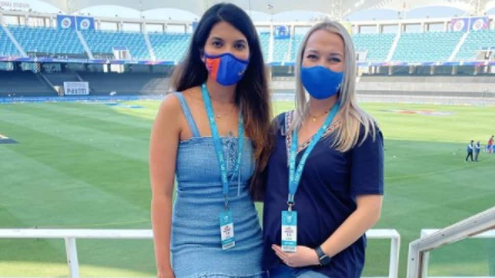 Sasha de Kock (left), wife of Mumbai Indians opener Quinton de Kock, turns up at IPL 2021 match in Dubai in spite of being pregnant. (Source: Instagram)