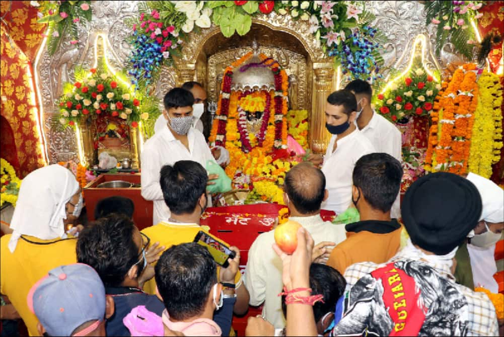 Kali Mata Temple in Jammu decorated for Navratri festival