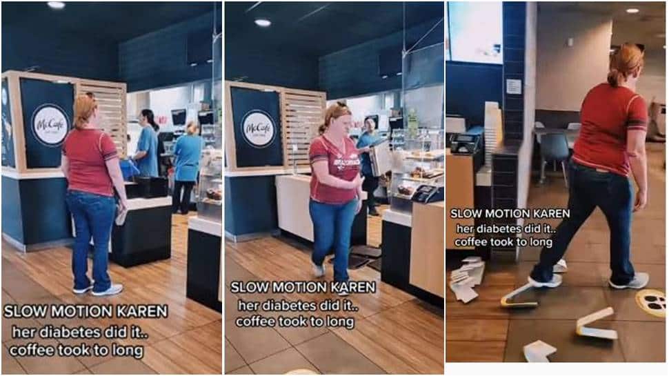 Woman trashes McDonald&#039;s outlet in anger because her &#039;order took too long&#039; - Watch