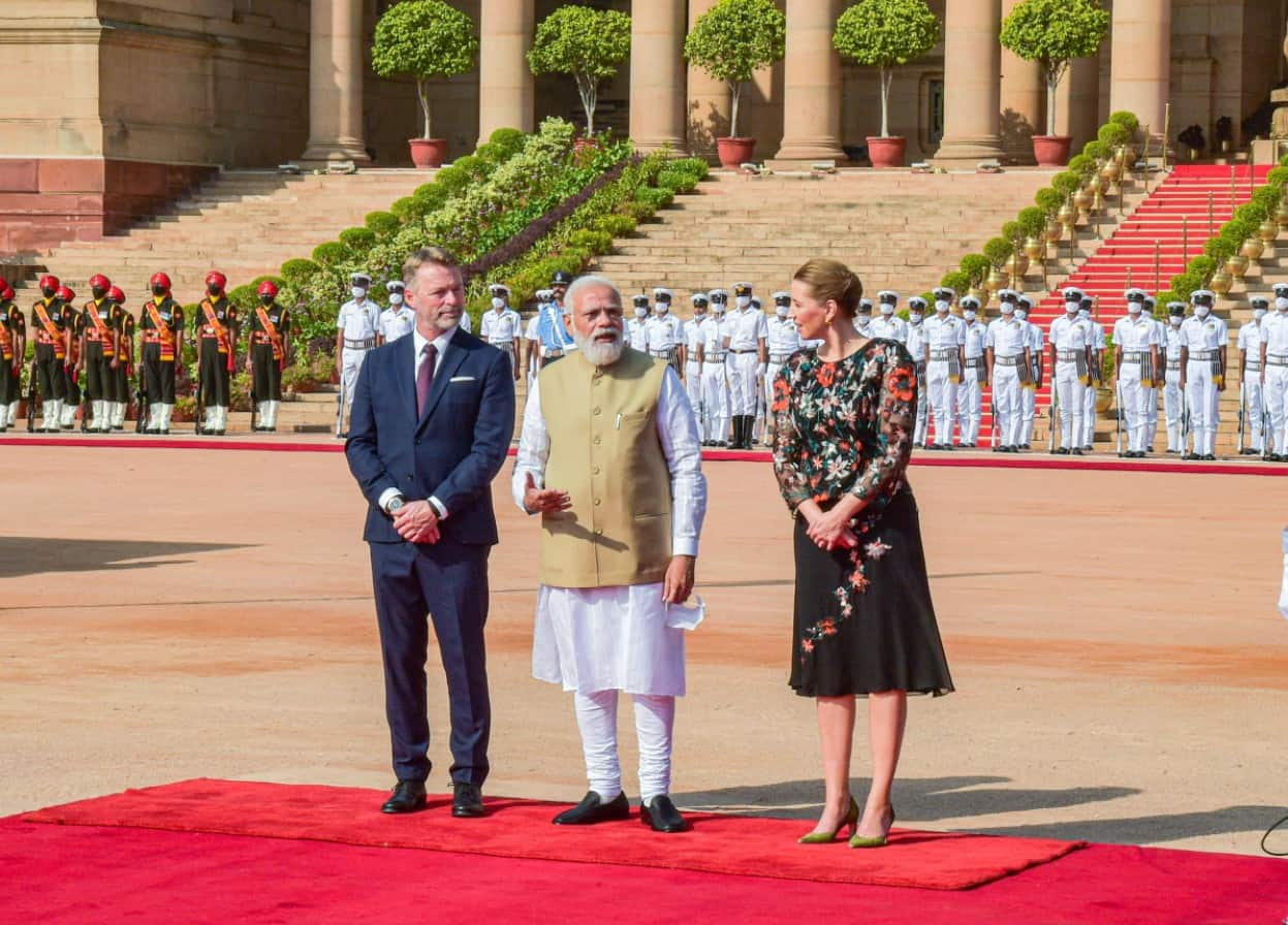 PM Narendra Modi, Denmark PM Mette Frederiksen and her husband