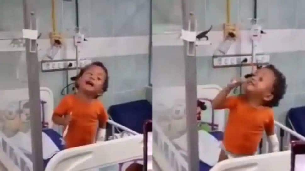 Toddler admitted to hospital sings his favourite song like a rockstar, wins hearts online - Watch
