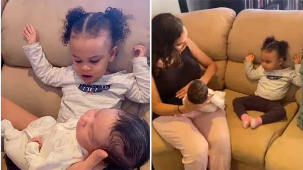 It&#039;s a baby! Toddlers reaction to her newborn brother leaves netizens in splits- Watch viral video