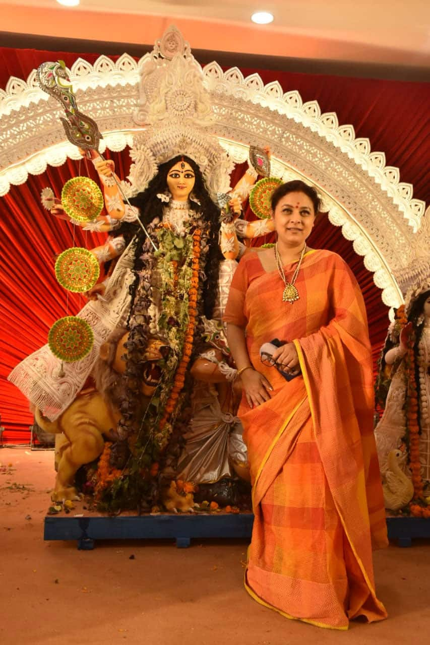 Actress Sharbani Mukherji at Durga Puja