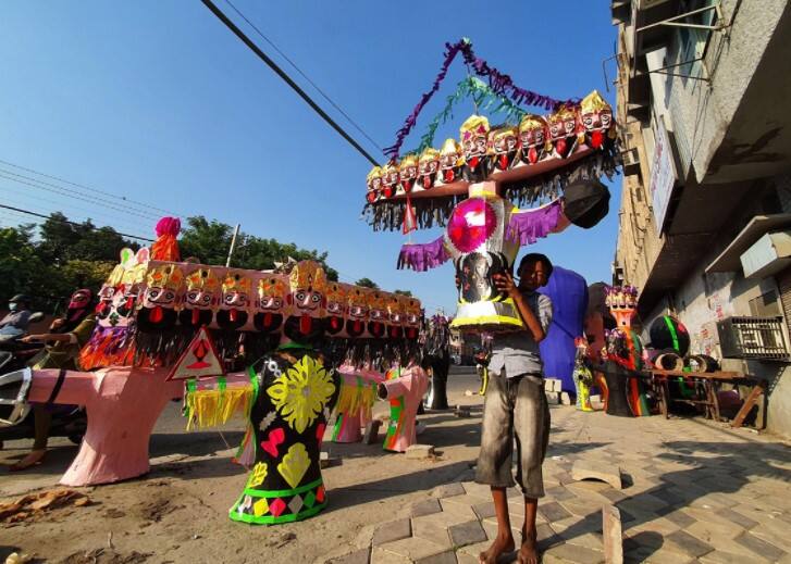 Take a look at how Ravana's effigies were prepared in Amritsar this year