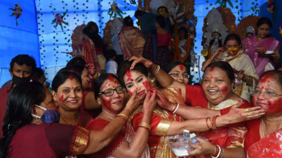 Durga Puja 2021: Reason why married women play Sindoor Khela on Vijayadashami