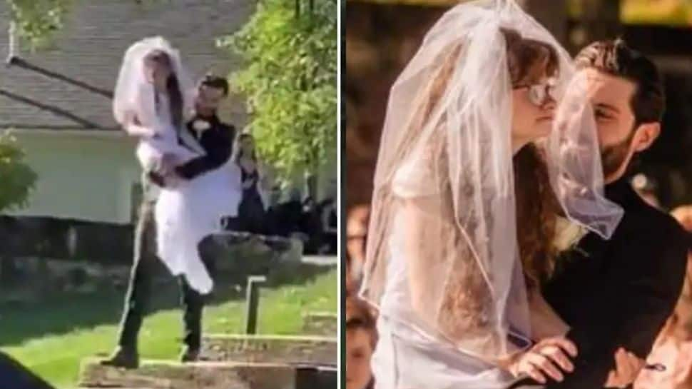 Groom carries bride’s specially-abled twin sister down the aisle in viral video, internet hearts it- Watch