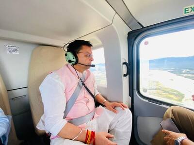 CM Pushkar Singh Dhami conducts aerial survey