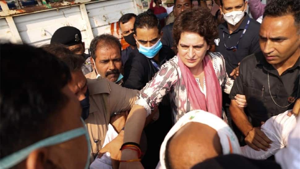 Priyanka Gandhi stopped from meeting family of sanitation worker who died in UP police custody