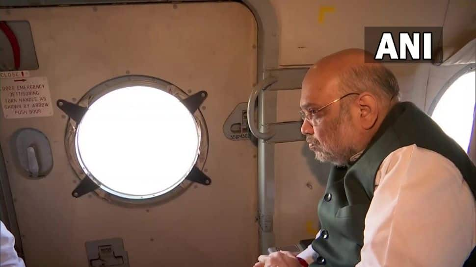 Amit Shah conducts aerial survey of rain-ravaged areas of Uttarakhand