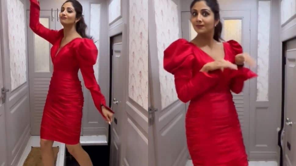 Shilpa Shetty vibes to &#039;In Da Getto&#039; in red hot dress, flaunts funky dance moves! - WATCH