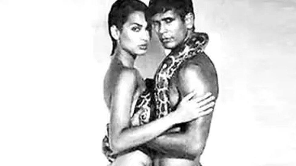 Tuff shoes ad featuring Nude Milind Soman and Madhu Sapre