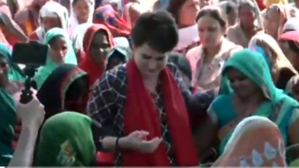 With eye on women votes, Priyanka Gandhi interacts with female farmers in UP’s Barabanki