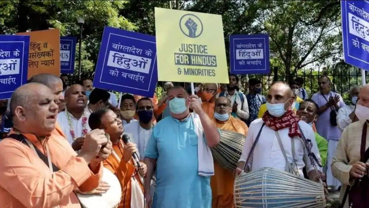'Stop violence against Hindus in Bangladesh': ISKCON devotees protest across India 