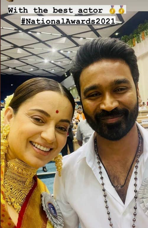 Kangana Ranaut poses with Dhanush