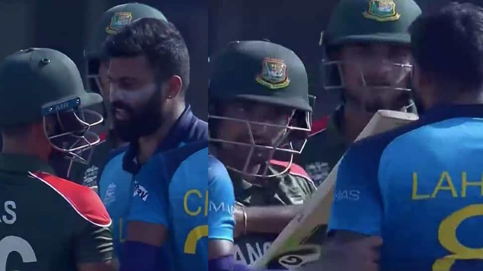 Lahiru Kumara &amp; Liton Das PENALISED after heated verbal exchange during Bangladesh vs Sri Lanka T20 WC match