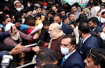 Amit Shah interacts with supporters