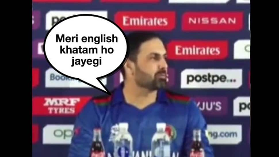 Afghanistan skipper Nabi says, ‘5 minute mei meri English khatam ho jayegi’ during press conference, video goes VIRAL