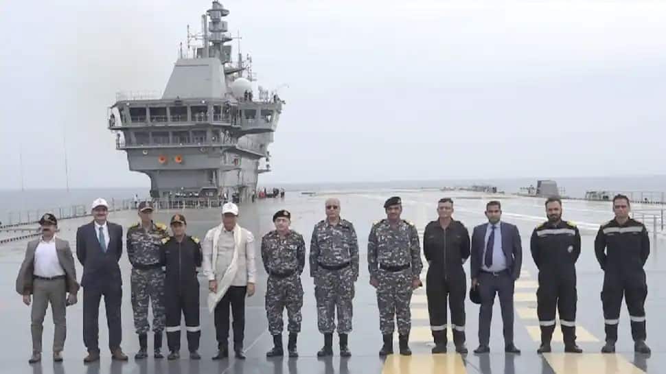 Navy Chief reviews sea trials of indigenous aircraft carrier