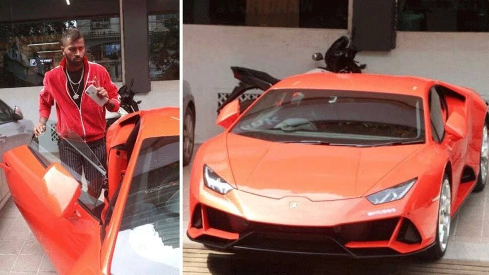 Team India all-rounder Hardik Pandya has a very impressive car collection including this Huracan which costs over Rs 3.7 crore. (Source: Twitter)