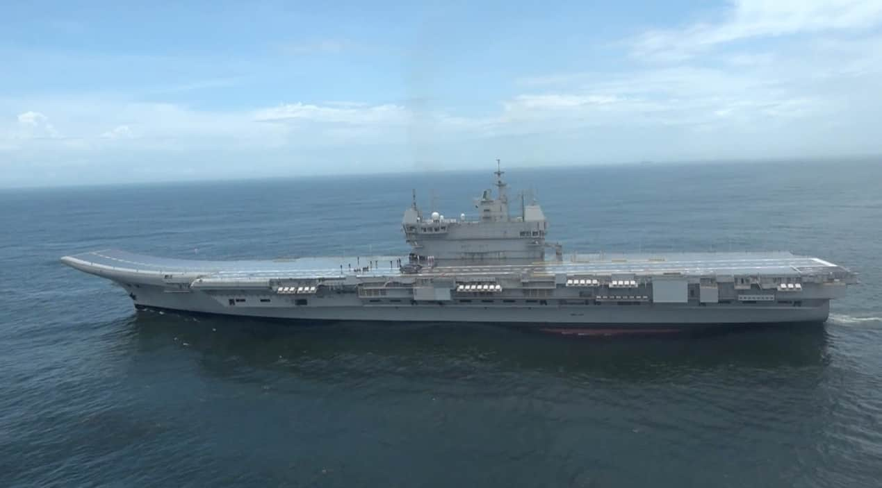 Indian Navy's IAC-1 as seen from the Helicopter