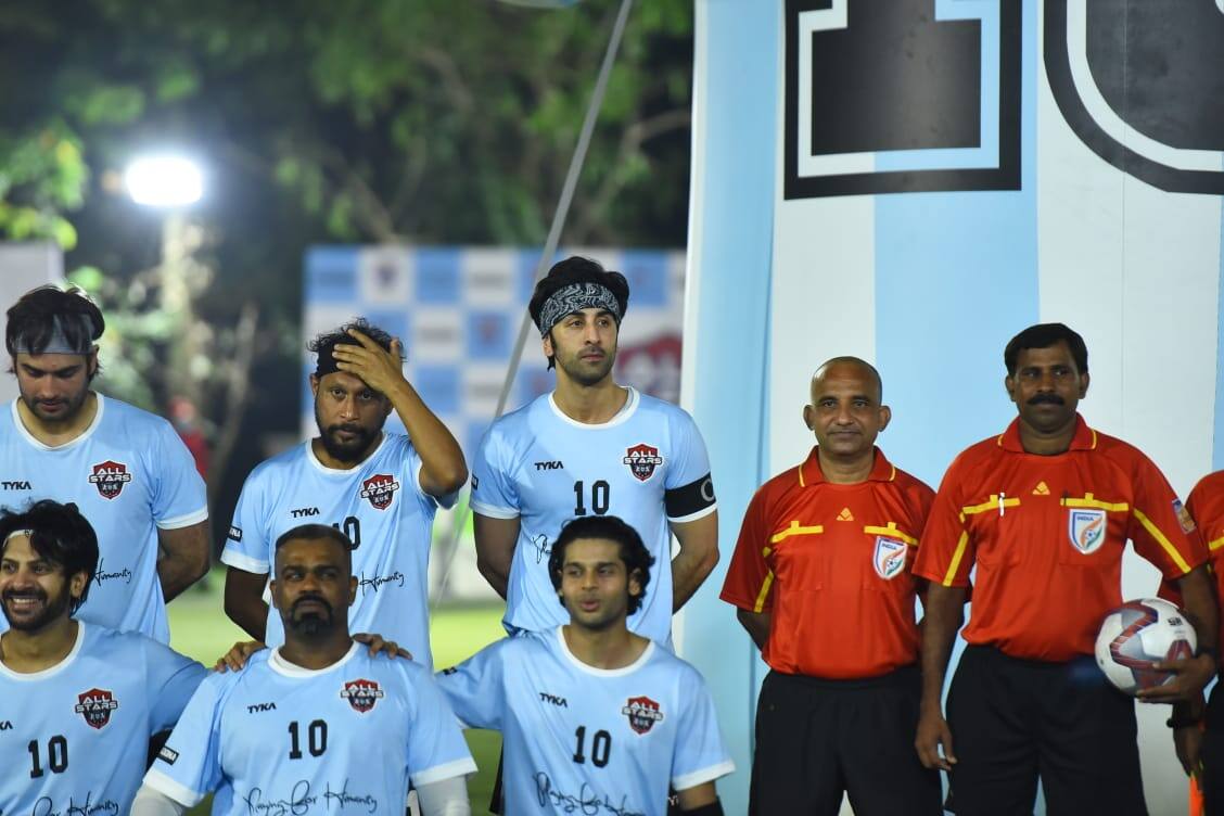 Ranbir Kapoor plays football