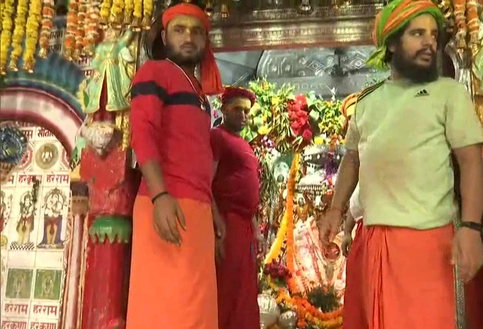 Devotees at Hanuman Garhi temple in Ayodhya