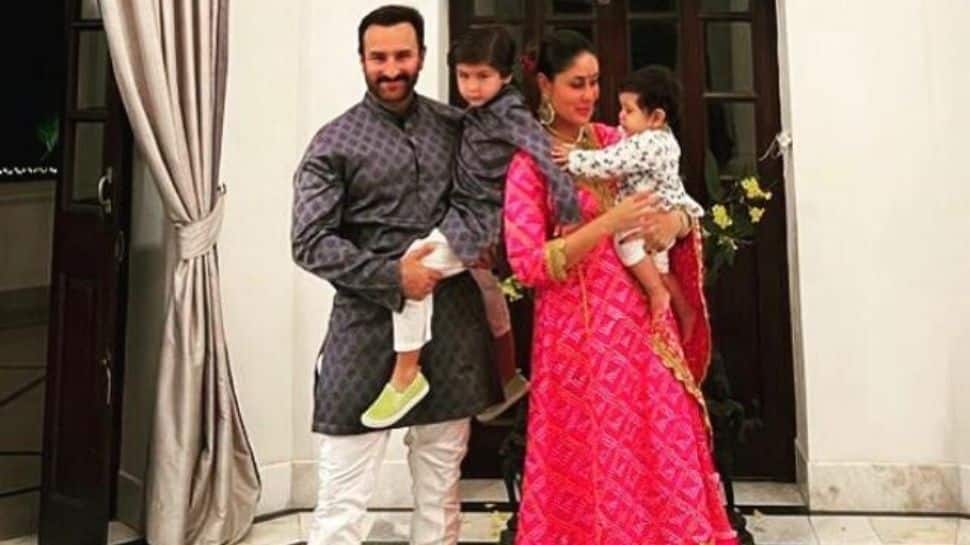 Kareena Kapoor adores little Jeh in family portrait, Saif Ali Khan twins with Taimur on Diwali!