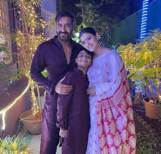 Kajol, Ajay Devgn and Yug Devgn