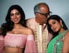 Boney Kapoor with his daughters Janhvi and Khushi