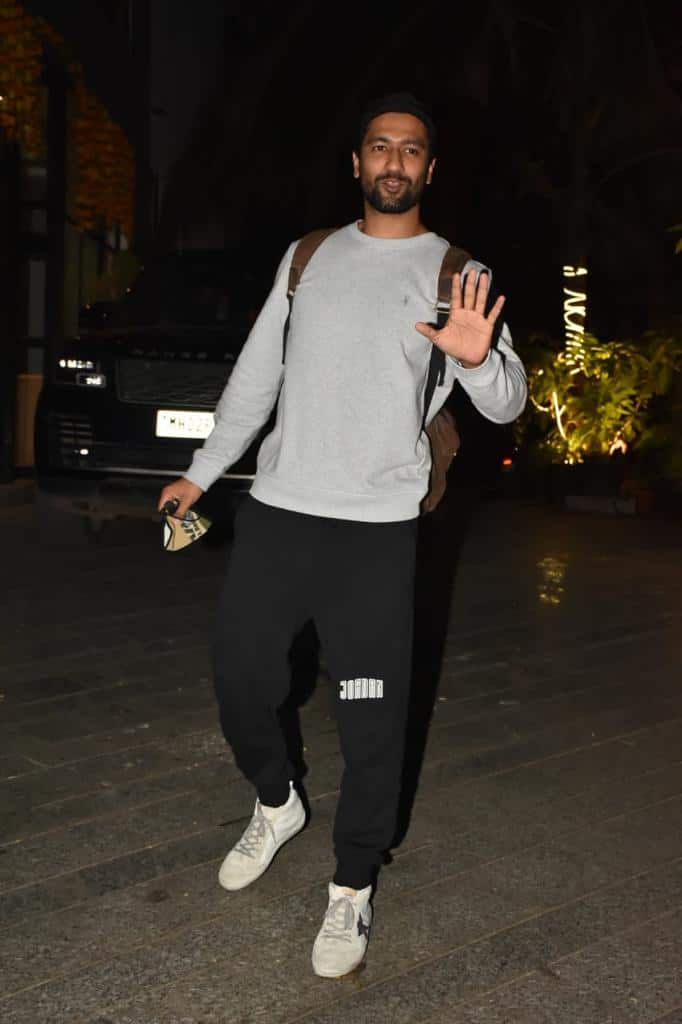 Vicky Kaushal and Sara Ali Khan outside Maddock Films office