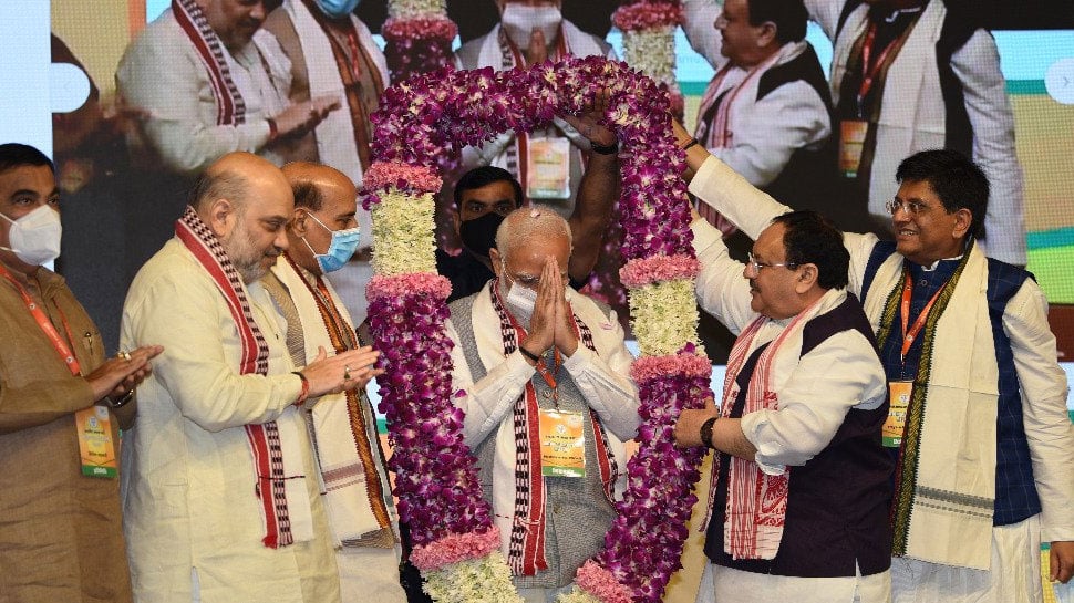 PM Narendra Modi felicitated at key BJP meet, JP Nadda hails Centre&#039;s handling of economic challenges amid COVID-19