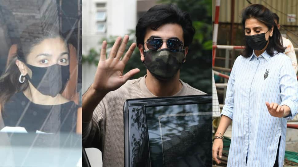 In Pics: Ranbir Kapoor, Alia Bhatt And Neetu Kapoor Visit Construction 