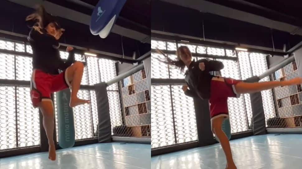 Disha Patani impresses rumoured beau Tiger Shroff with her killer 720 kick! - Watch