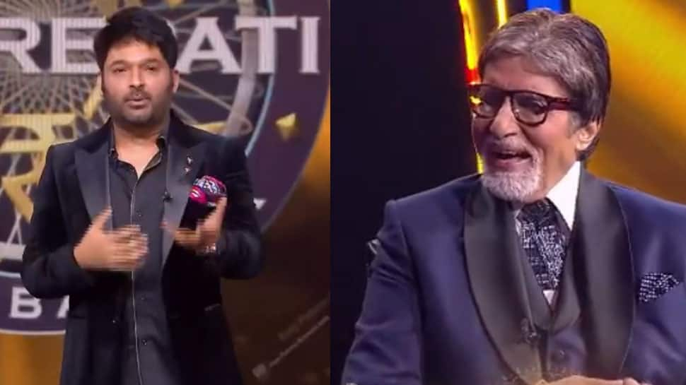 KBC 13: Amitabh Bachchan pulls Kapil Sharma&#039;s leg for reaching late on the sets, Sonu Sood catches a hearty laugh - Watch