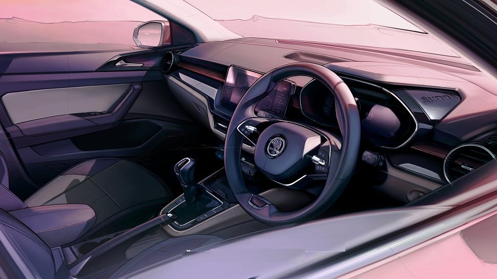 Upcoming Skoda Slavia cabin sketch unveiled, Offers glimpse of design and features