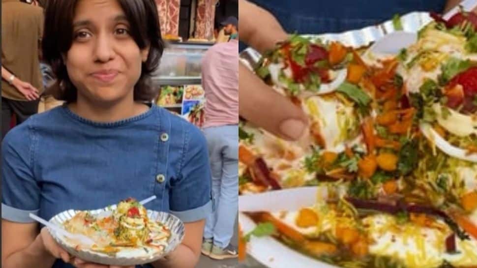 Food blogger tastes tikki rasgulla chaat on camera, her reaction is now going viral on Instagram- Watch video