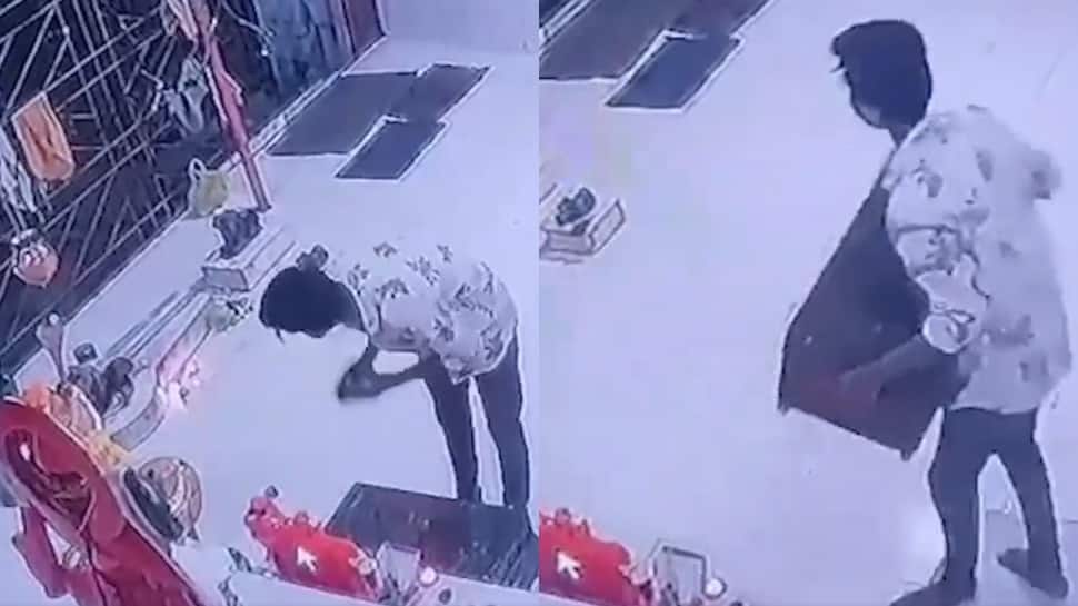 Maharashtra: Man caught on camera praying to God before stealing temple cash box -- Watch