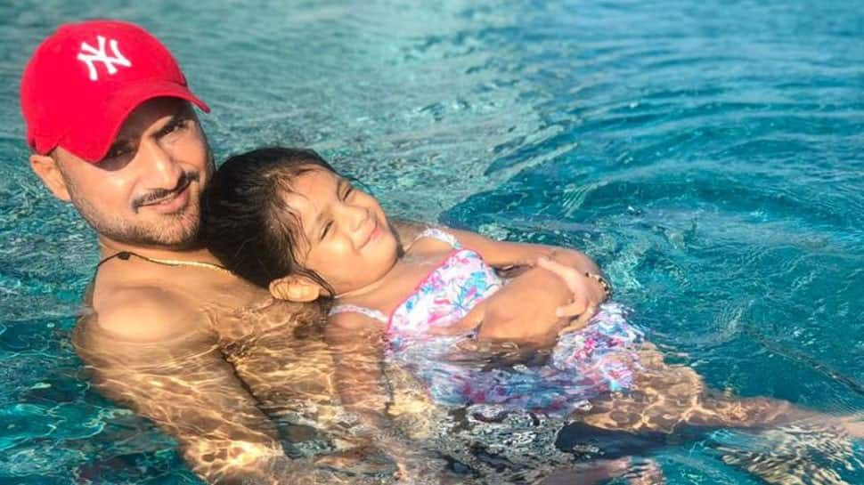 Former India off-spinner Harbhajan Singh and Geeta Basra's daughter Hinaya Heer Plaha. (Source: Twitter)