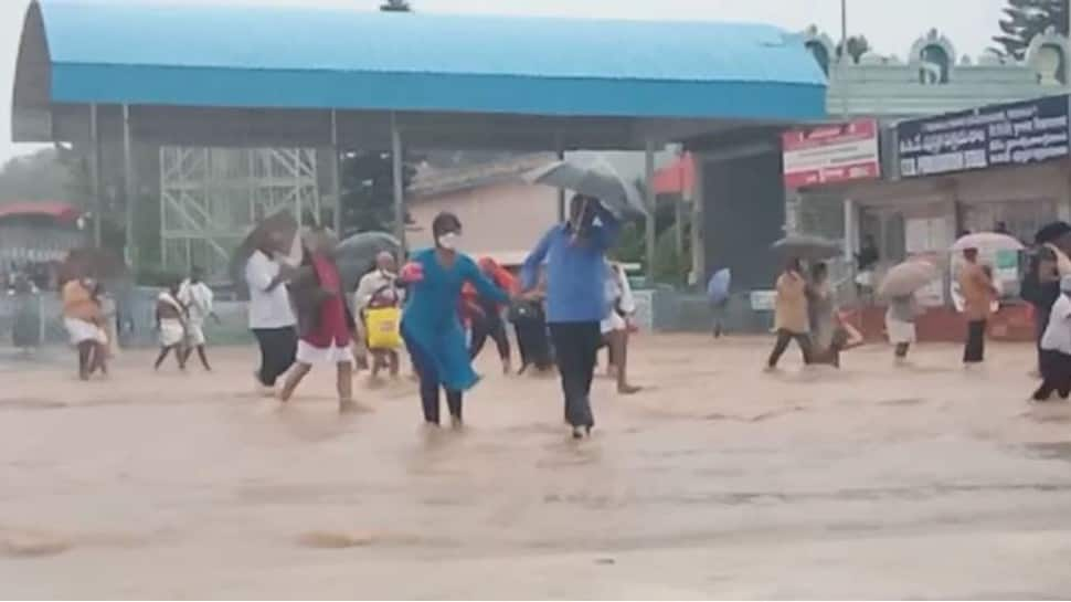 Heavy rains lash Tirupati, flooded roads to Lord Balaji shrine shut; watch horrifying footage