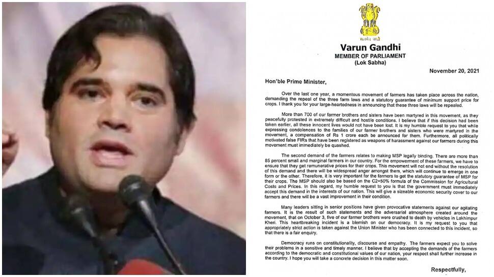 Varun Gandhi writes to PM Modi; demands compensation for farmers, action on Lakhimpur Kheri violence