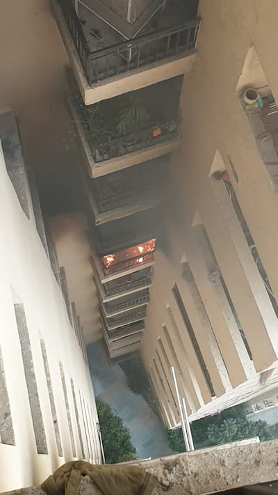 Fire broke out on seventh floor