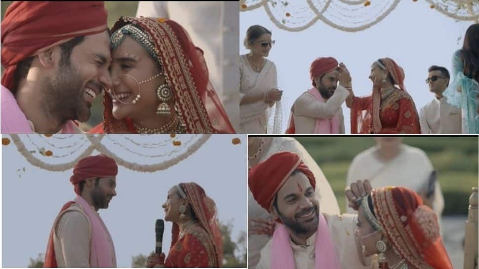 Rajkummar Rao asks Patralekhaa to apply sindoor on his forehead in wedding video – Watch! 