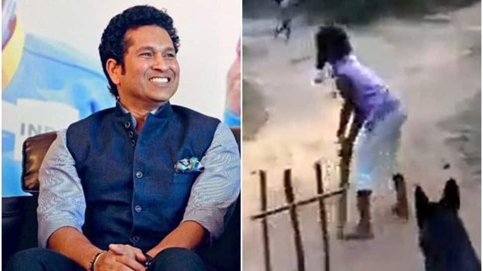 Sachin Tendulkar shares amusing video of a DOG playing cricket with children – WATCH