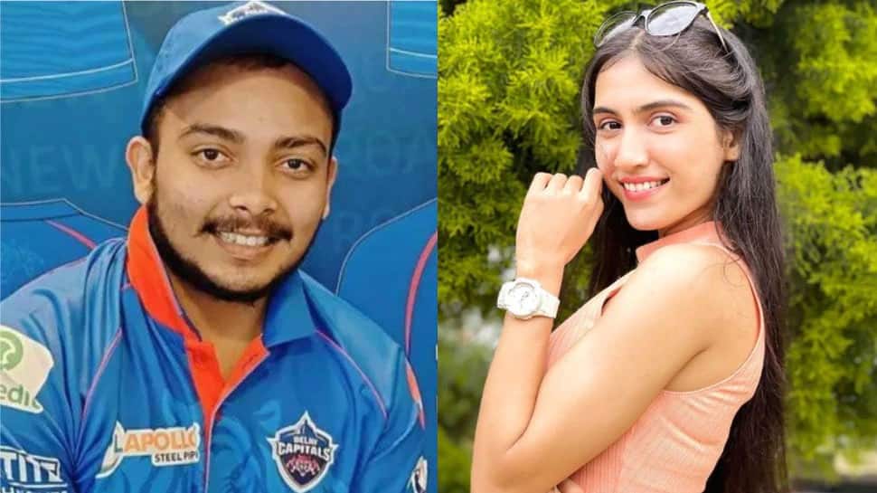 Team India opener Prithvi Shaw (left) and his rumored girlfriend Prachi Singh, who posted some sizzling pictures on Instagram. (Source: Twitter)