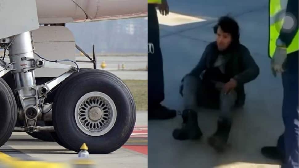 Shocking video: Man survives 2.5 hour flight hiding inside the plane&#039;s landing gear