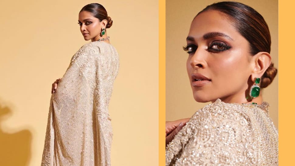 Deepika Padukone looks exquisite in white saree by Pakistani designer Faraz Manan - Check pics