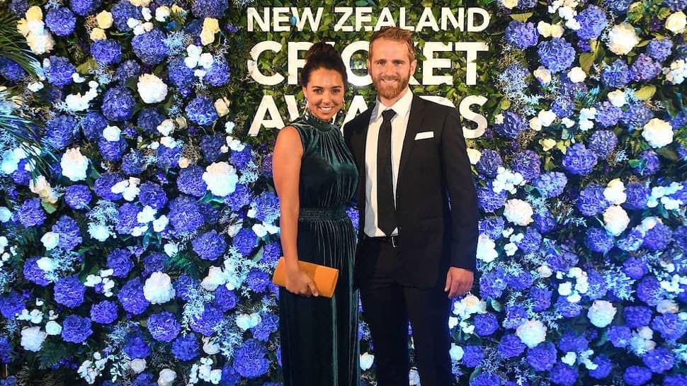 New Zealand captain Kane Williamson with his partner Sarah Raheem. Although they are not married but the couple welcomed a baby girl in December 2020. (Source: Twitter)