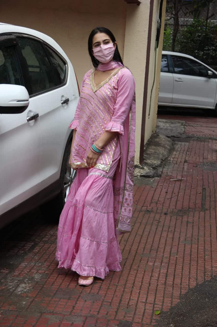 Sara wears baby blue colour bangles