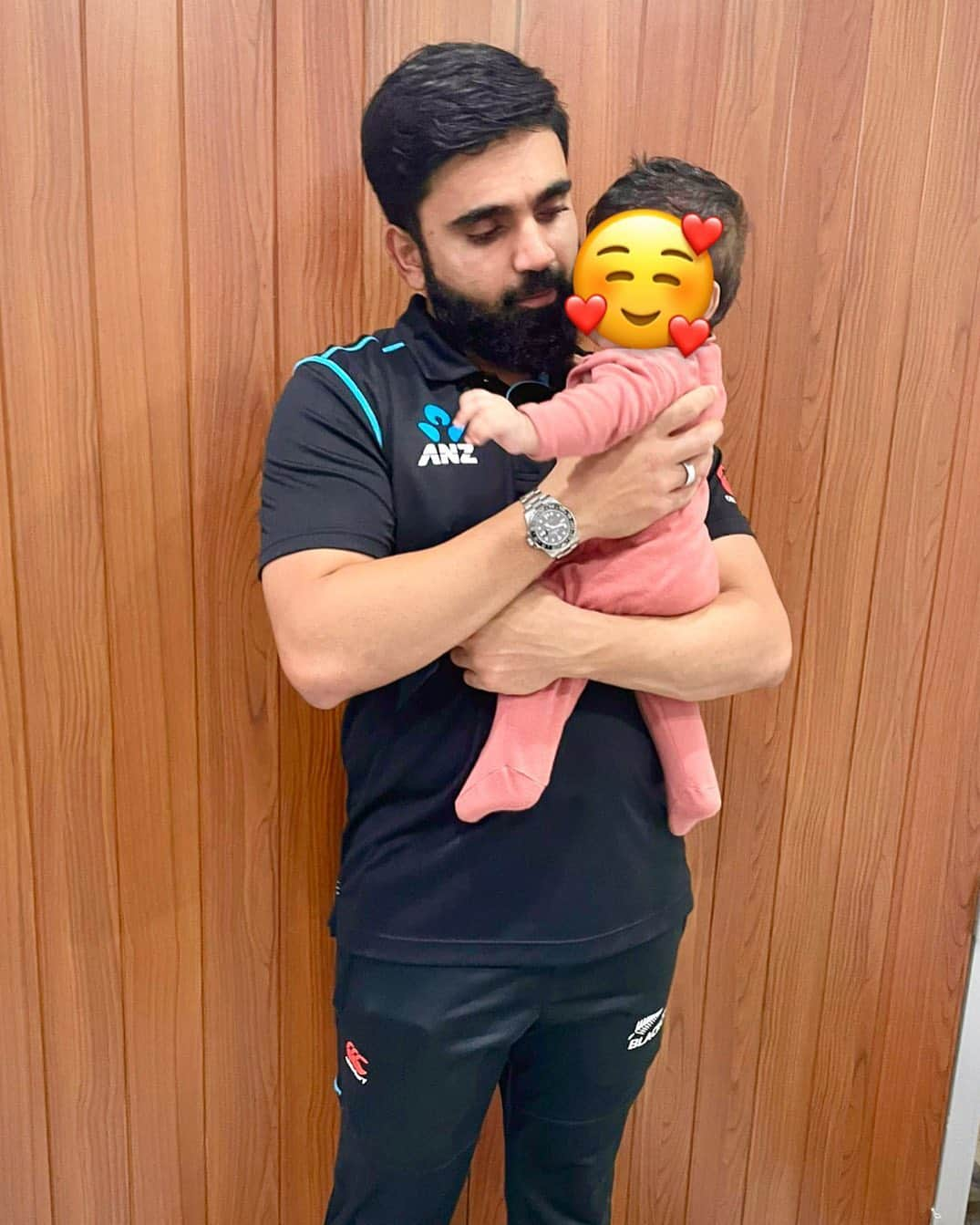 Ajaz with his baby